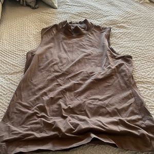 Athleta brown mock neck sleeveless top